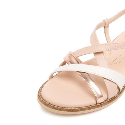 Nero Giardini Sandalo Donna Basso in Pelle Osso Multi - MARIO SPATARELLA