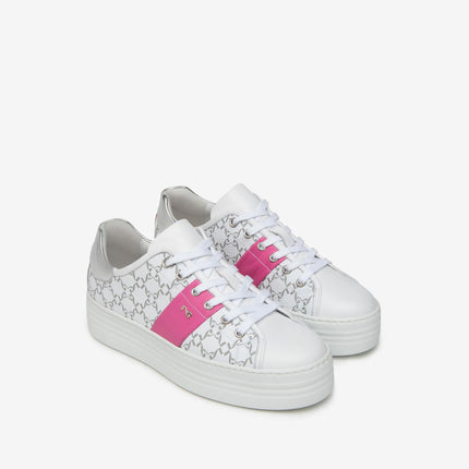 Sneakers Donna in Pelle Bianca E409955D BIANCO 707 Nero Giardini 