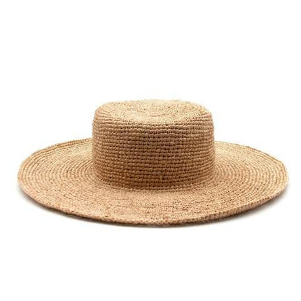 Cappello Unisex in Paglia Naturale FEDORA CROCHET ROUND CROCHET NINETOWEAR 