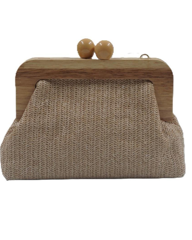 Exe Borsa Clutch Pochette Donna a Mano e Tracolla in Tessuto Naturale - MARIO SPATARELLA