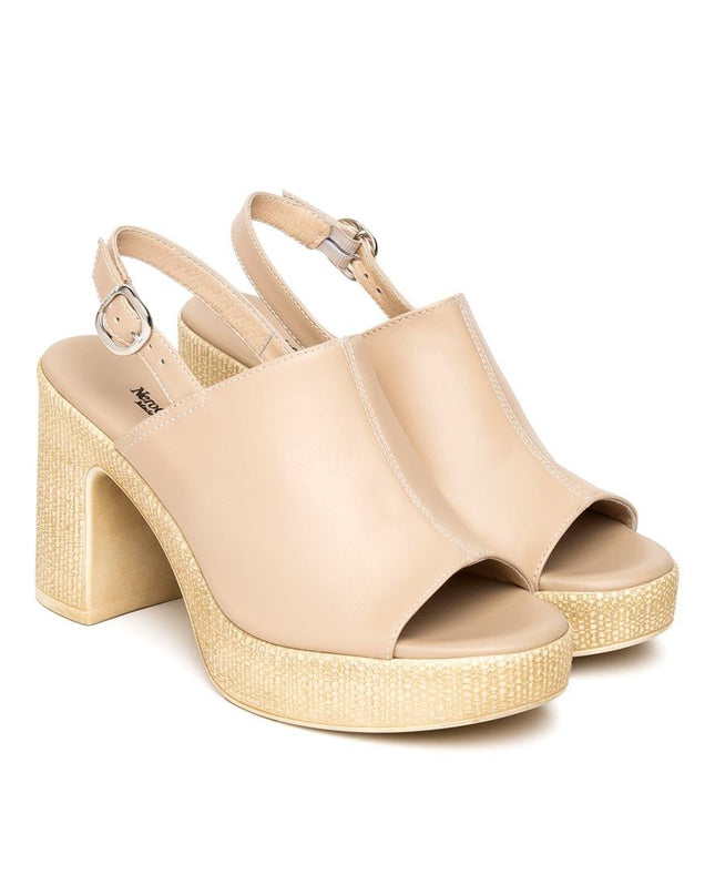 NeroGiardini Sandali Donna con Tacco Alto e Plateau in Pelle Lino - MARIO SPATARELLA
