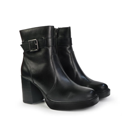 Vueva Stivaletti Donna con Tacco e Plateau in Pelle Nero - MARIO SPATARELLA