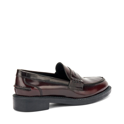 Mocassini Frau Donna College in Pelle Bordo 95U0 BRUSH BORDO Frau 