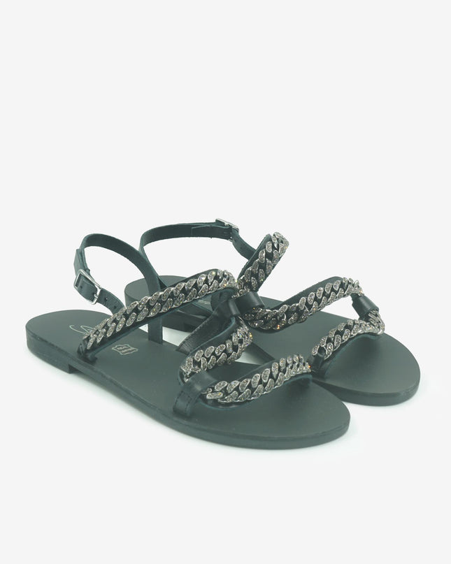 Sandali Bassi Donna in Pelle Nera E1-089 BLACK S.Piero 