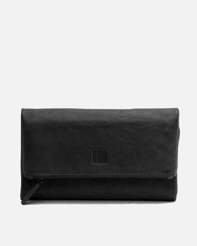 Biba Portafoglio Lungo in Pelle Nero con Portamonete - MARIO SPATARELLA