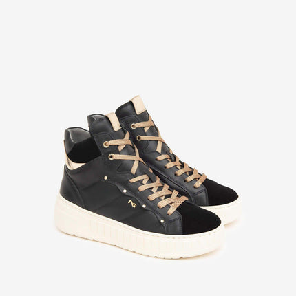 Sneakers Alta Donna Platform Pelle Nero I411633D NERO 100 Nero Giardini 