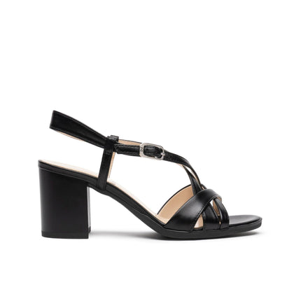 Nero Giardini Sandali Donna con Tacco in Pelle Nera - MARIO SPATARELLA