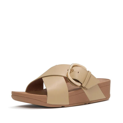 FitFlop Sandali Donna con Fibbia in Pelle Cappuccino Beige - MARIO SPATARELLA