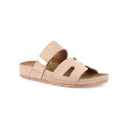 Grunland Sandali con Velcro Plantare Morbido Donna in Nabuk Beige CI1919 PADO BEIGE Grunland 