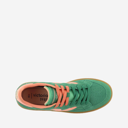 Victoria Sneakers Bassa Donna in Pelle Verde Multi - MARIO SPATARELLA