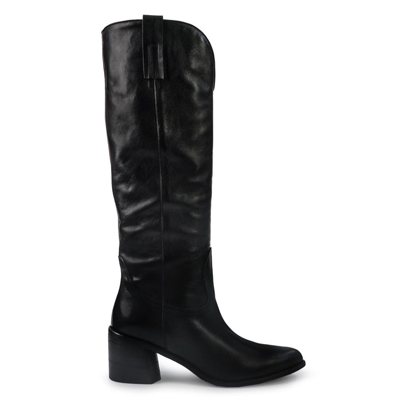 Gianni Crasto Stivale Camperos Tubolare Donna in Pelle Nera con Tacco Medio 8692 BLACK Gianni Crasto 