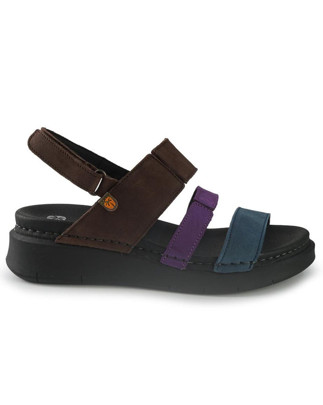 Jungla Sandali Donna Zeppa Bassa in Pelle Multicolor 8192 TINTA Jungla 