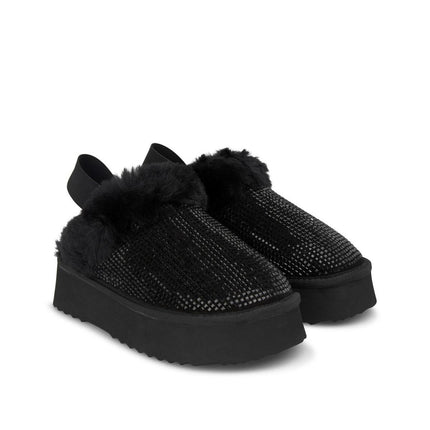 Pantafole Donna Imbottite Strass Nero I241047 CROSTA BLACK Alma en Pena 