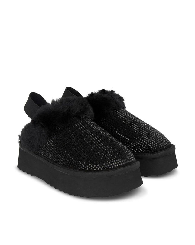 Pantafole Donna Imbottite Strass Nero I241047 CROSTA BLACK Alma en Pena 