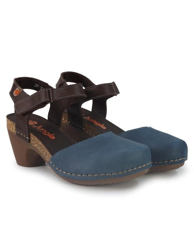Jungla Pump Donna con Tacco in Pelle Nabuk Blu - MARIO SPATARELLA