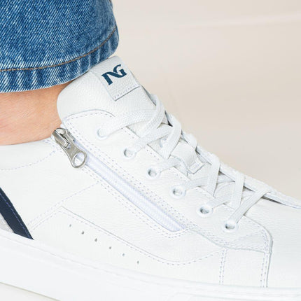 Nero Giardini Sneakers Uomo in Pelle Bianca con Zip E400241U BIANCO 707 Nero Giardini 
