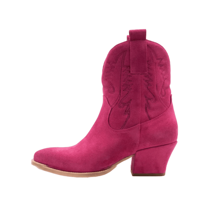 Spatarella Stivaletto Texano Tubolare in Camoscio Fuxia - MARIO SPATARELLA