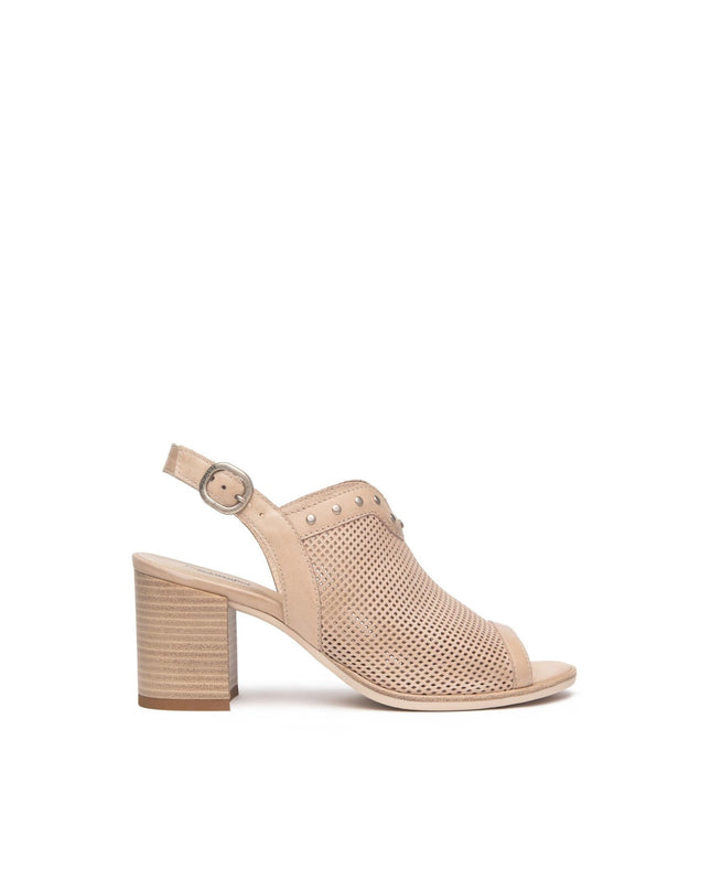 Nero Giardini Sandali Donna con Tacco in Pelle Champagne Traforata - MARIO SPATARELLA