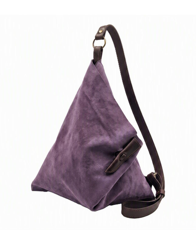 Spatarella Borsa Sacca a Tracolla in Camoscio Purple Viola SPOKE PURPLE Spatarella 