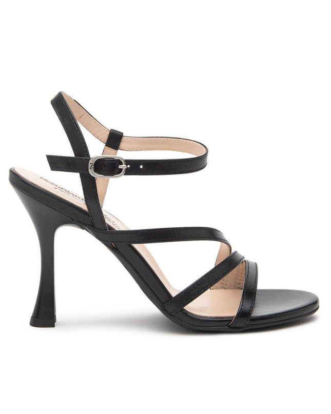 Nero Giardini Sandali Donna Tacco Alto Rocchetto in Pelle Nera - MARIO SPATARELLA