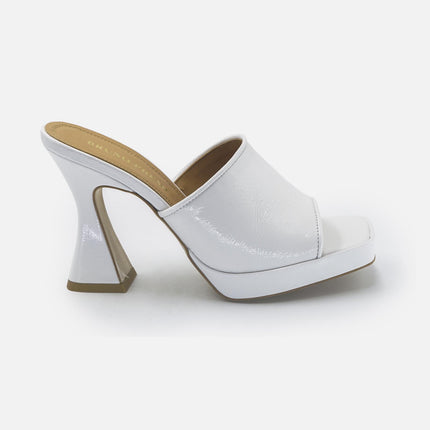 Sabot Donna con Tacco Rocchetto e Plateau BF2201X BURRO WHITE Bruno Premi 