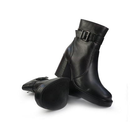 Vueva Stivaletti Donna con Tacco e Plateau in Pelle Nero - MARIO SPATARELLA