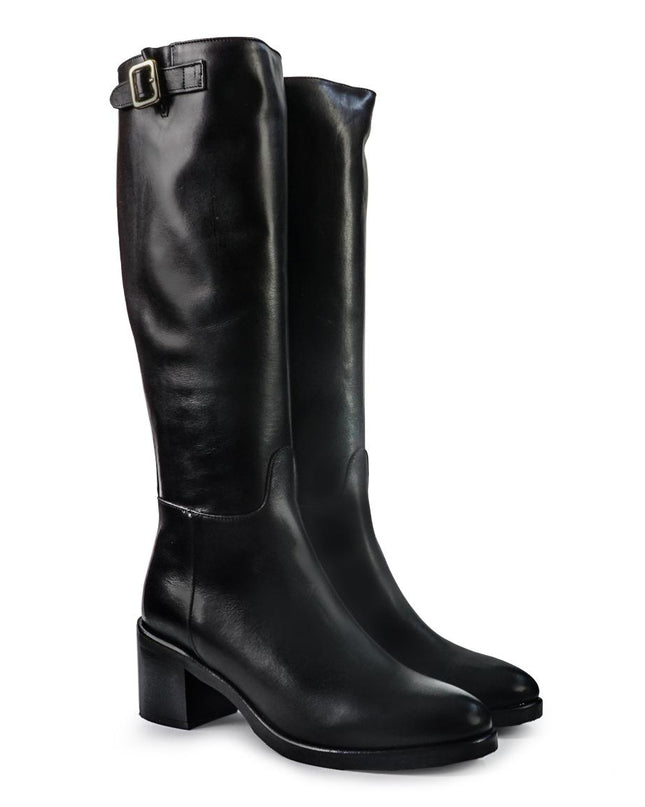 Gianni Crasto Stivale Donna in Pelle Nera con Tacco Medio 2559G BLACK Gianni Crasto 