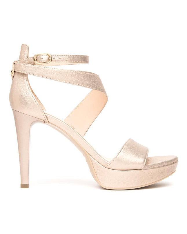 NeroGiardini Sandali Donna con Tacco Stiletto e Plateau in Pelle Laminata Sand E615602DE SAND 675 Nero Giardini 