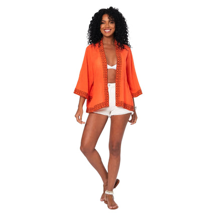 Kimono Estivo Corto Arancio KIMONO ESTIVO MBKIM3001B La Mano Boho 