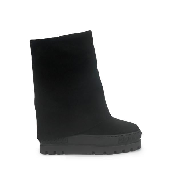 Tsakiris Mallas Stivali Donna con Risvolto e Zeppa in Camoscio Nero 622 NINA CAMOSCIO BLACK Tsakiris Mallas 