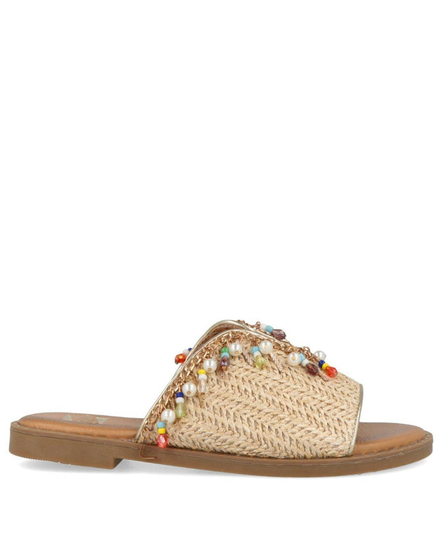 O-Joo Sandalo Flat Donna in Tessuto Sabbia Multicolor MILEY CARRIBEAN NATURAL O-JOO 