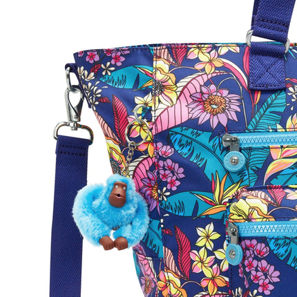 Borsa Shopper con Tracolla Removibile Multicolore ISAAC EXOTIC LEAVES Kipling 