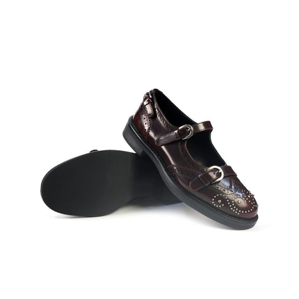 Ballerine Bruno Premi con Cinturini Monogramma e Borchie in Pelle Cherry BM1806 CHERRY Bruno Premi 