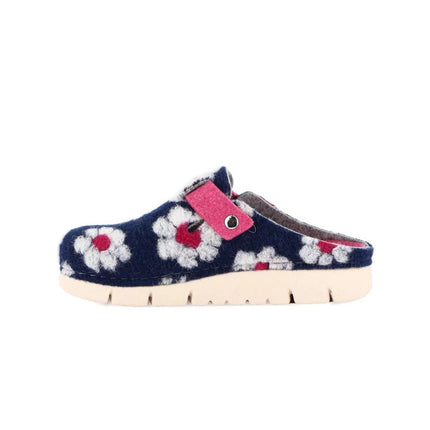 Grunland Pantofole Ciabatte Donna in Feltro Fantasia Blu - MARIO SPATARELLA