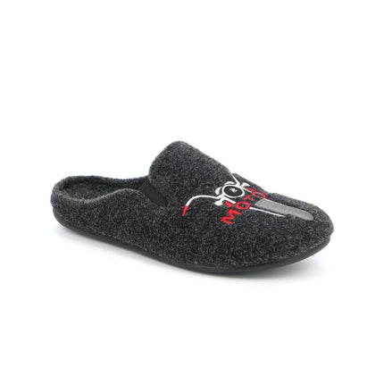 Pantofole Uomo Feltro Antracite - MARIO SPATARELLA