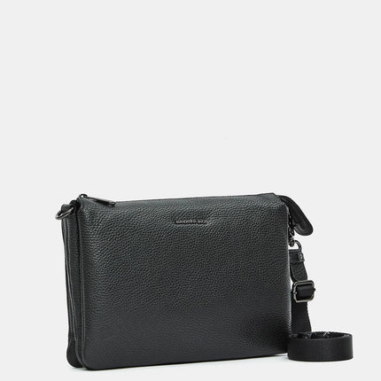 Mandarina Duck Pochette con Tracolla  in Pelle Nero FZT12 MELLOW LEATHER BLACK Mandarina Duck 
