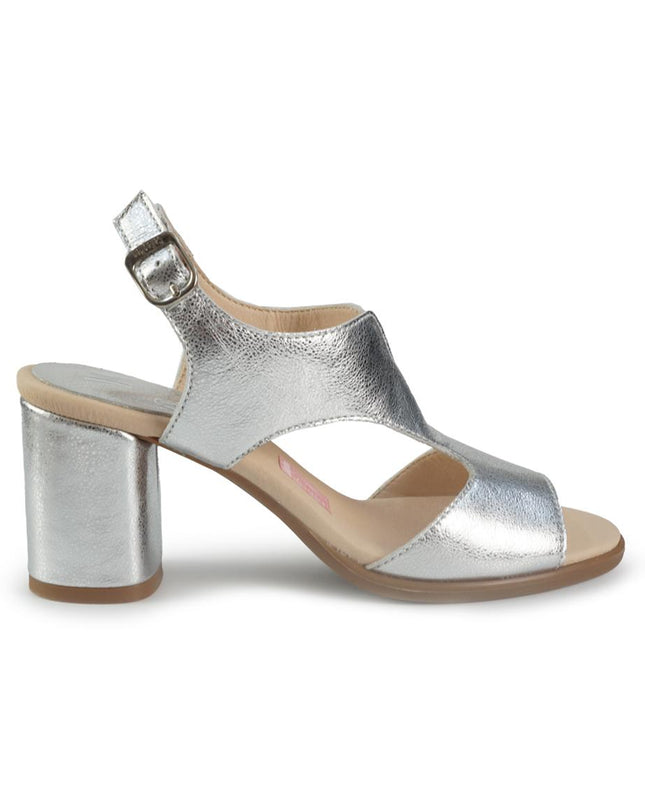 Callaghan Sandali Donna con Tacco in Pelle Argento 34103 KENDALL PLATA Callaghan 