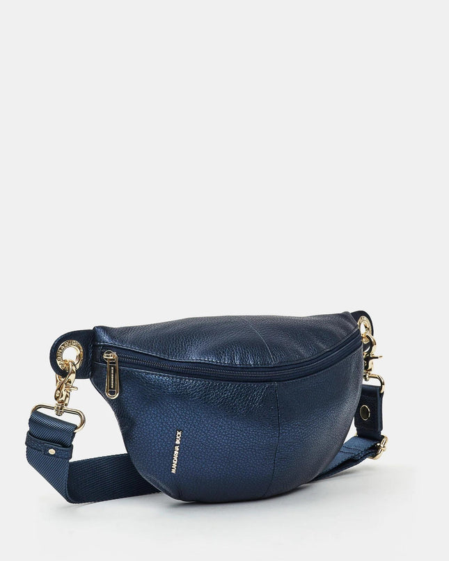 Mandarina Duck Marsupio Donna in Pelle Blu Metal OYT73 MELLOW METAL BLUE INDIGO Mandarina Duck 
