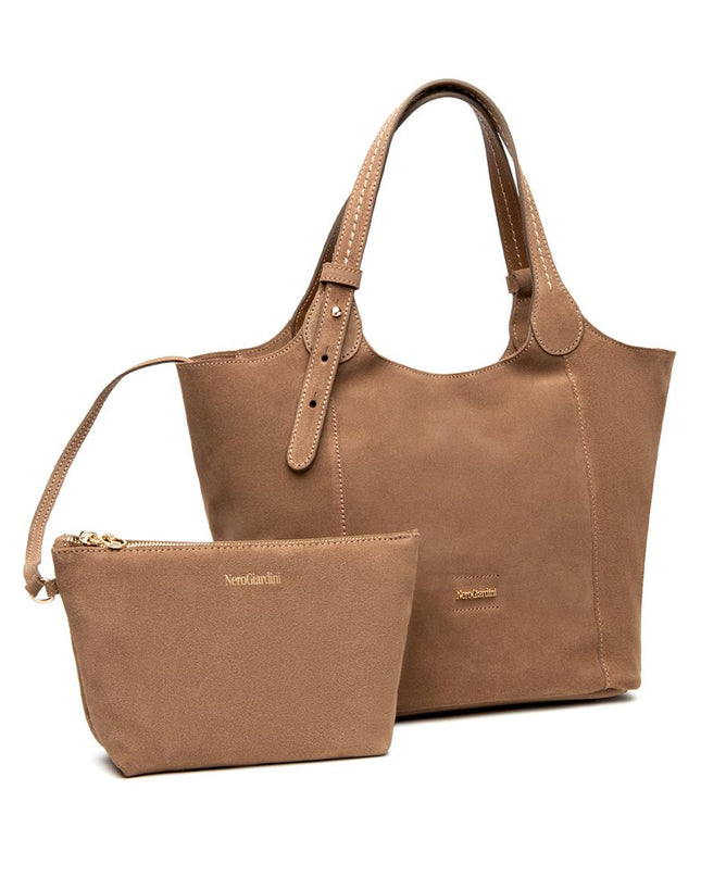 NeroGiardini Borsa Donna Shopper in Camoscio Mou E644145D MOU 442 Nero Giardini Borse 
