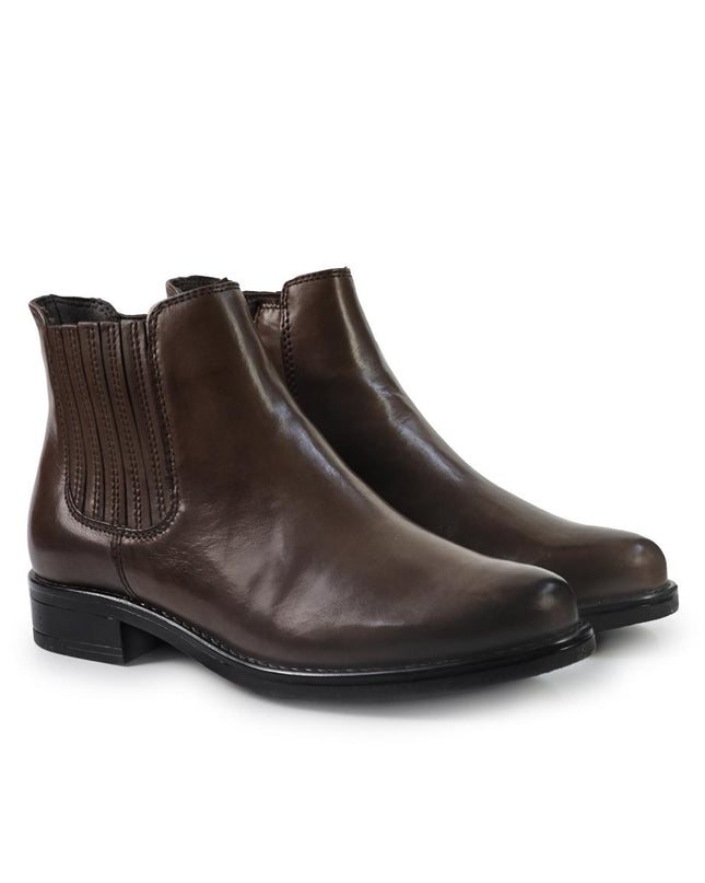 Vueva Stivaletti Donna Tacco Basso in Pelle Marrone WH177H18 MARTINA BROWN Vueva 
