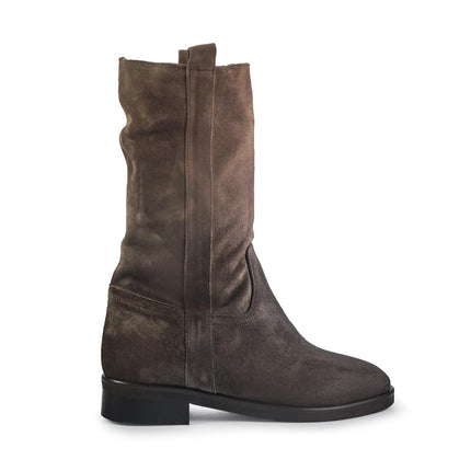 Spatarella Stivaletti Donna Tacco Basso Tubolare in Pelle Ingrassata Taupe LP32 380 TAUPE Spatarella 
