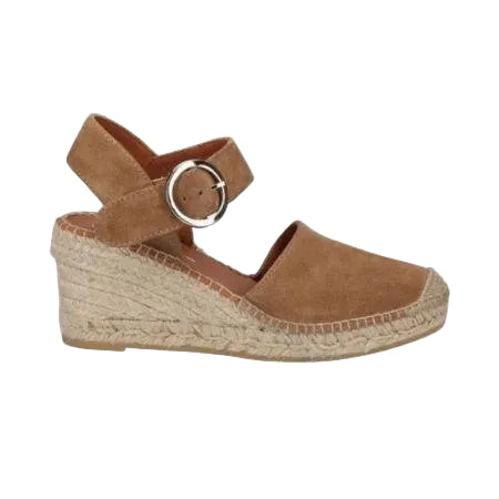 Viguera Espadrillas Alpargatas Donna con Cinturino in Camoscio Cuoio - MARIO SPATARELLA