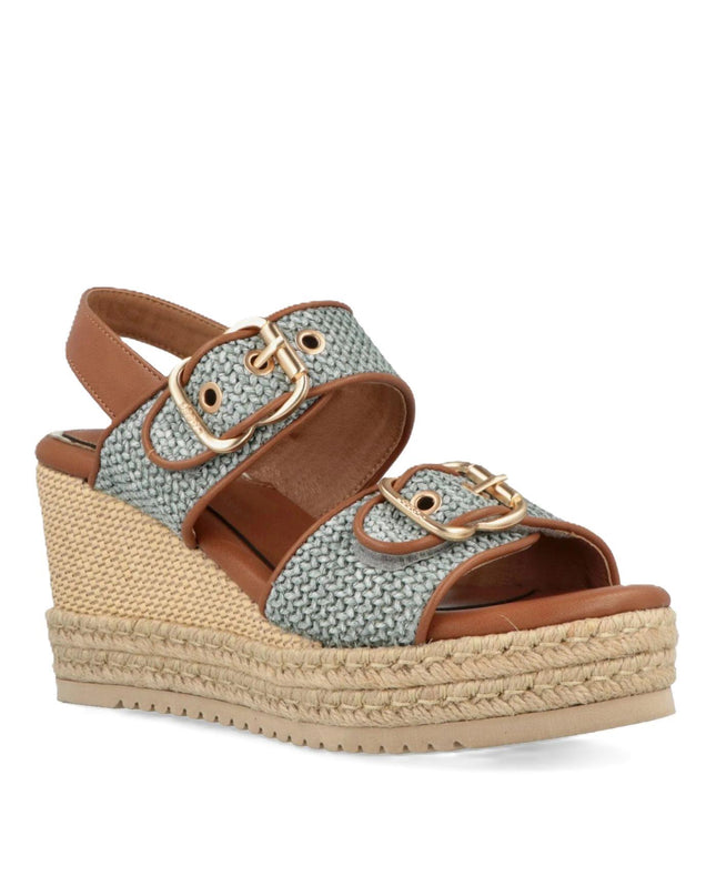 Jeep Sandalo Donna con Zeppa Platform in Tessuto Canvas Jeans Avio - MARIO SPATARELLA
