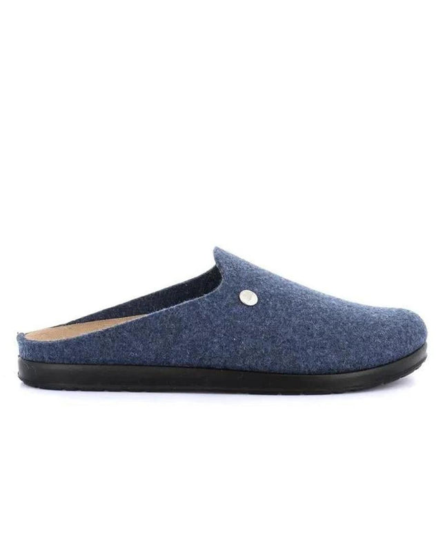 Pantofole Uomo Feltro di Lana Blu CE0251 PONE NAVY Grunland 