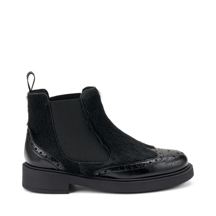 Frau Stivaletti Chelsea Oxford Donna in Cavallino Nero 97Y8 HORSY BLACK Frau 