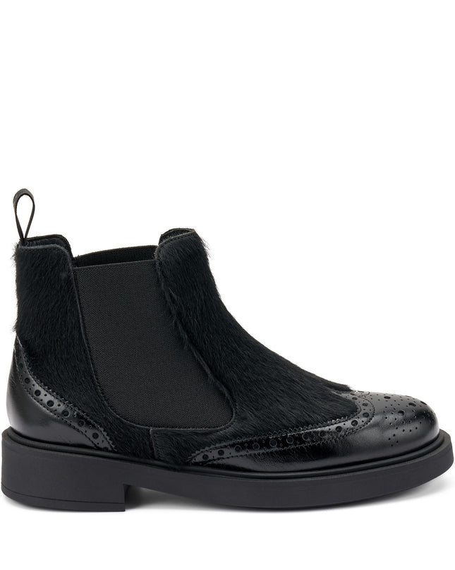 Frau Stivaletti Chelsea Oxford Donna in Cavallino Nero 97Y8 HORSY BLACK Frau 