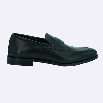 Mocassino College in Pelle Nero Fondo Cuoio Elegante GOLD 1 NERO Rogal's 