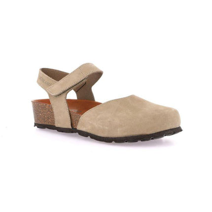 Grunland Sandali Chiusi con Plantare Sughero Bio Donna in Nabuk Kaki SB2412 LEFT KAKI Grunland 