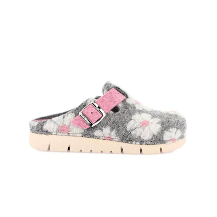 Grunland Pantofole Ciabatte Donna in Feltro Fantasia Grigio - MARIO SPATARELLA