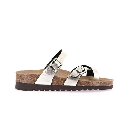 Grunland Sandali Infradito Donna Plantare Sughero Doppia Fibbia Champagne CB2438 HOLA CHAMPAGNE Grunland 